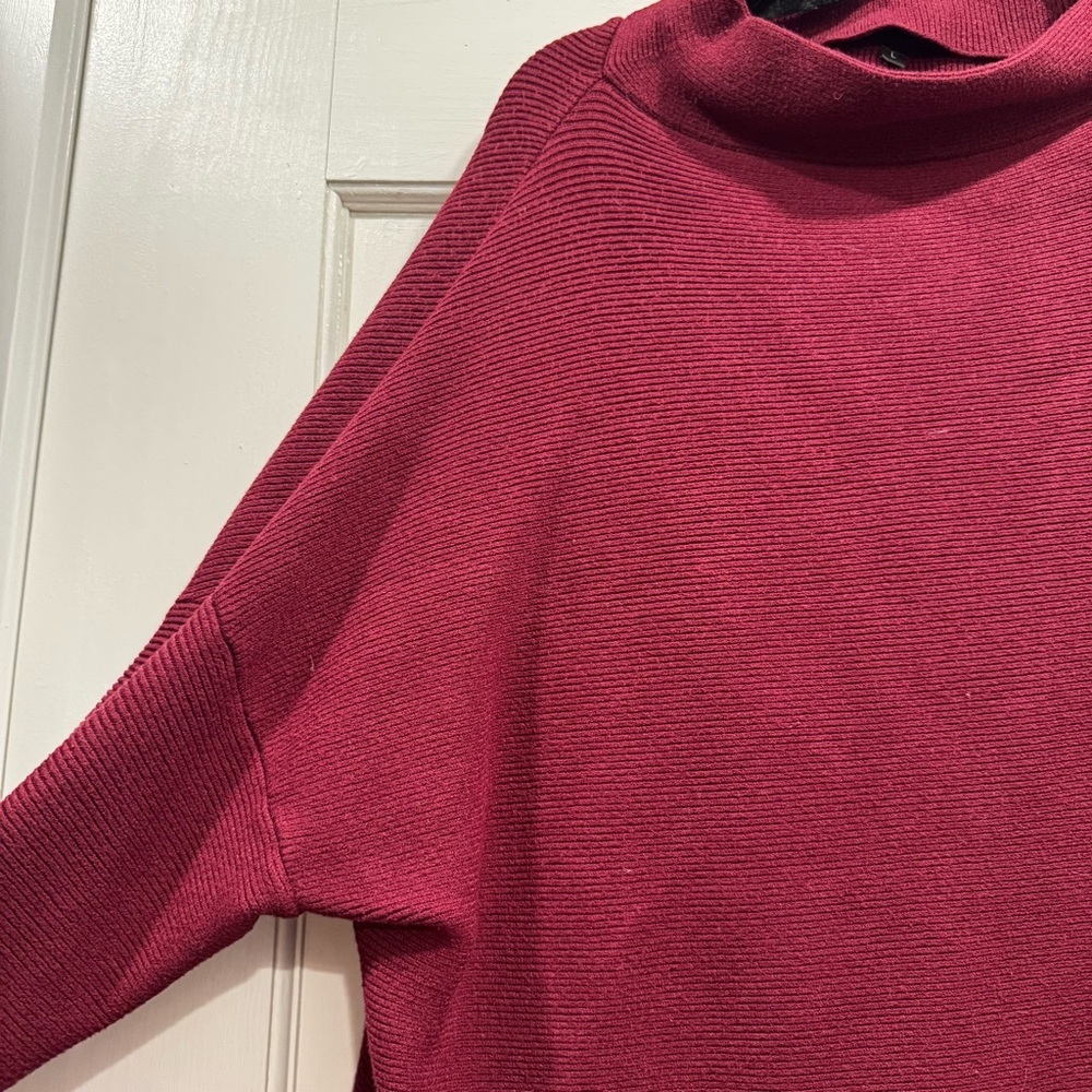 ANRABESS Oversized Turtleneck Batwing Cozy Baggy Burgundy Holiday‎ Party Festive - Picture 5 of 9